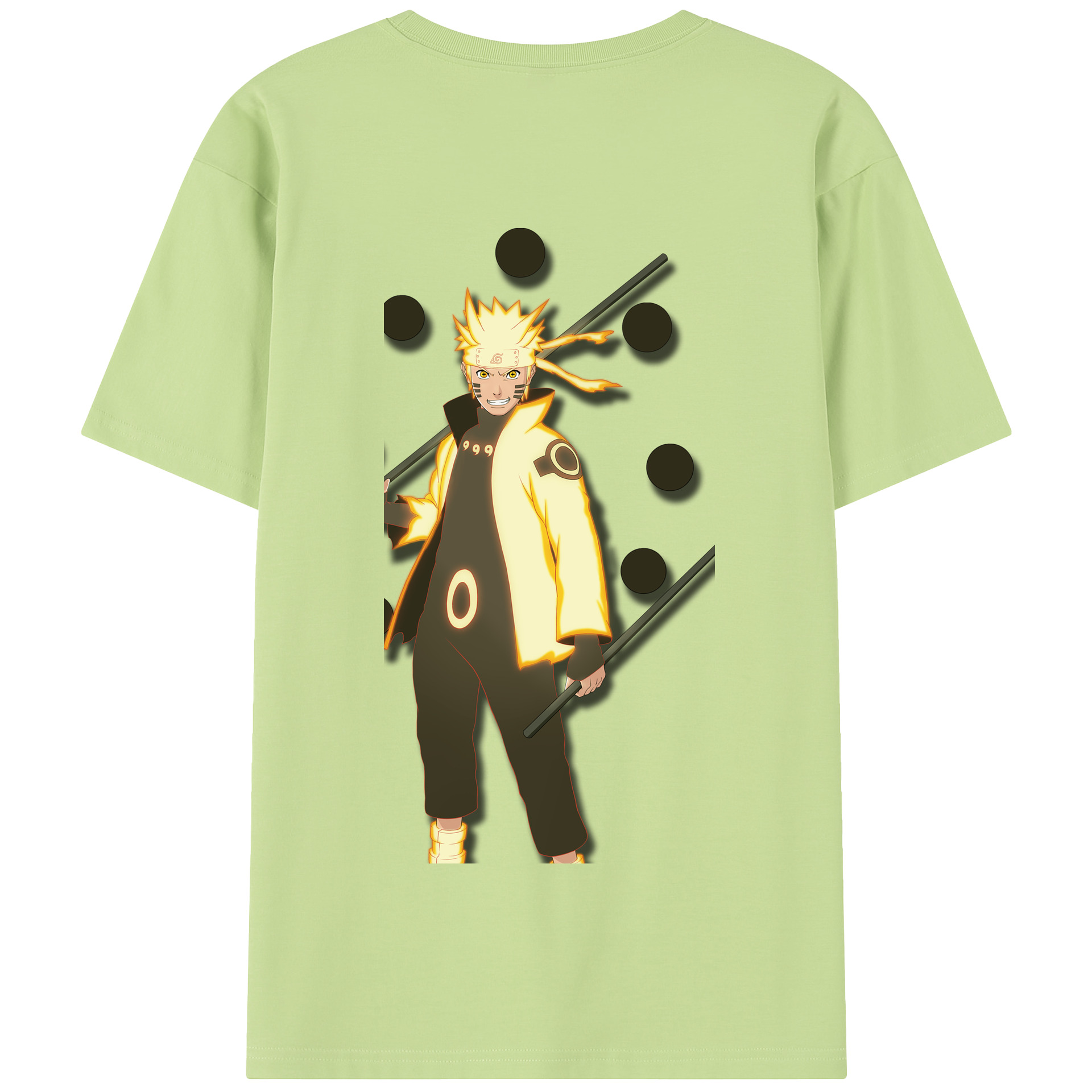 （画像用） NARUTO -ナルト- うずまき ナルト Uzumaki Naruto 綿100％半袖Tシャツ（背面プリント）